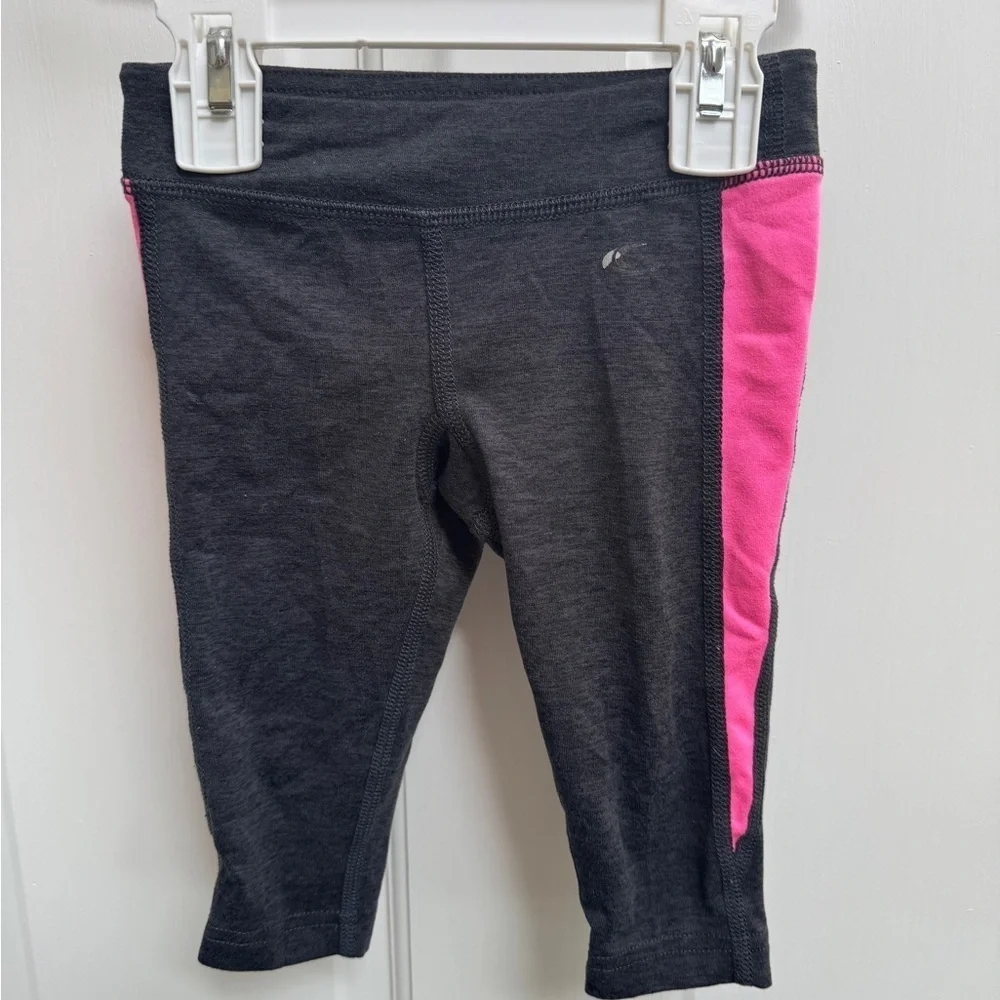 Carter's 2T Girls Charcoal and Dark Pink Athletic Capri Leggings Pants